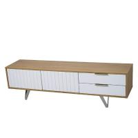 Тумба ТВ «Эддо» Сонома/Белый глянец/хром