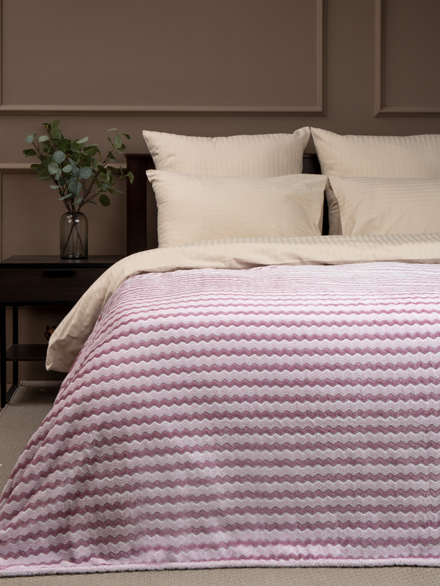 Плед Texrepublic фланель жаккард двухцветный .Евро 2578