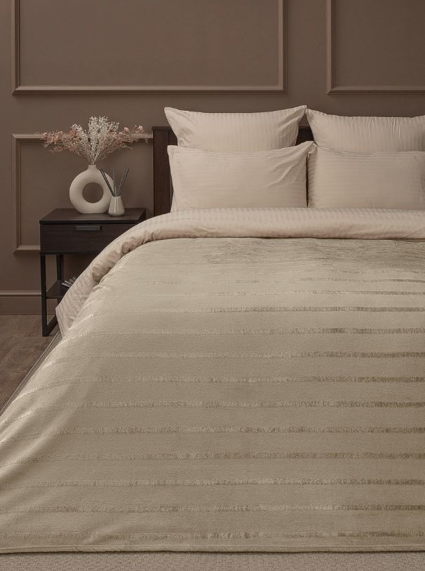 Плед Texrepublic фланель однотон страйп 200*220 94347