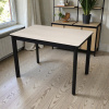 Стол обеденный Римини-1C  черный/Travertine Avorio