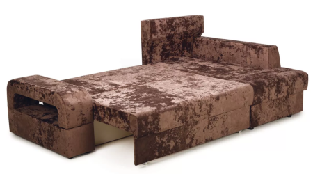 Диван угловой Марго правый коричневый велюр