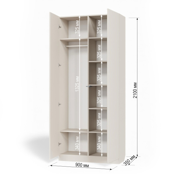 Прихожая Лофт Шкаф  (Кашемир) 900*350*2100