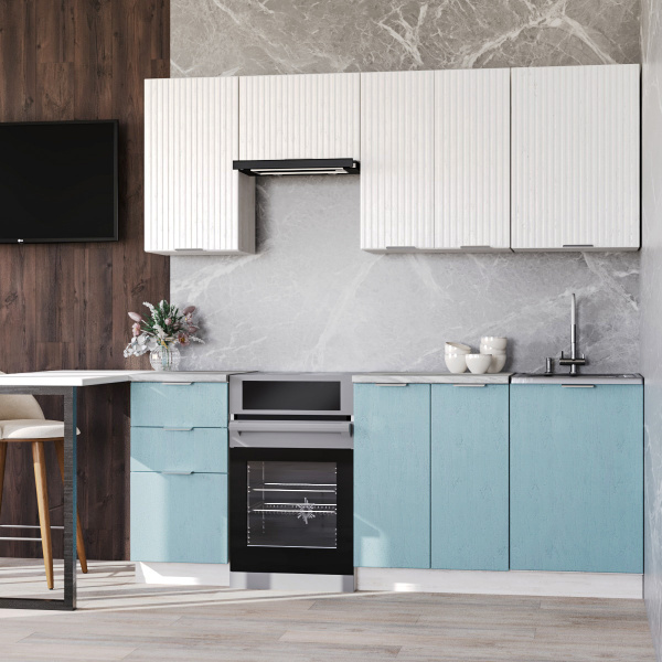 Кухонный гарнитур Самба Сосна Лофт/ Дуб светлый/Дуб бирюза