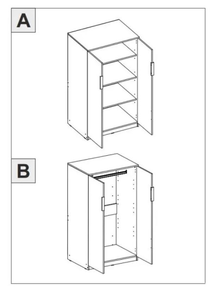 Римини Шкаф 2 двери 800*570*1400