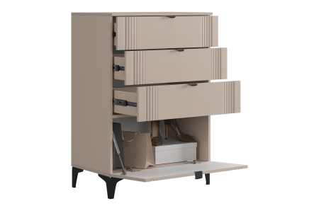 Комод Рич кашемир/фрапучино матовый/черный