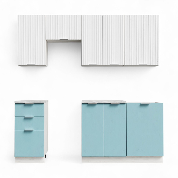 Кухонный гарнитур Самба Сосна Лофт/ Дуб светлый/Дуб бирюза