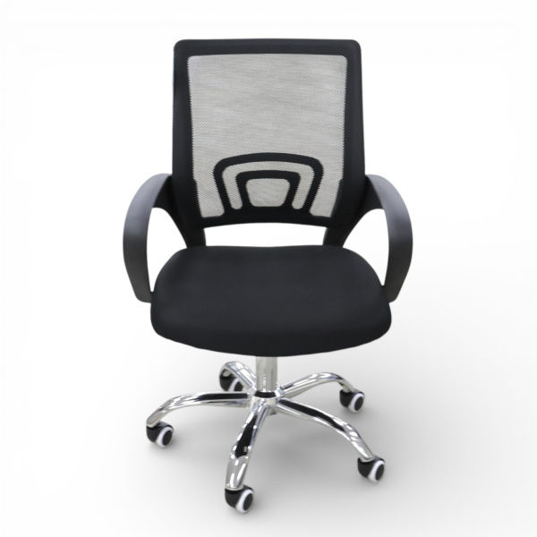 Кресло офис OM6020BIG сетка, черный, хром/55x57x90-100 