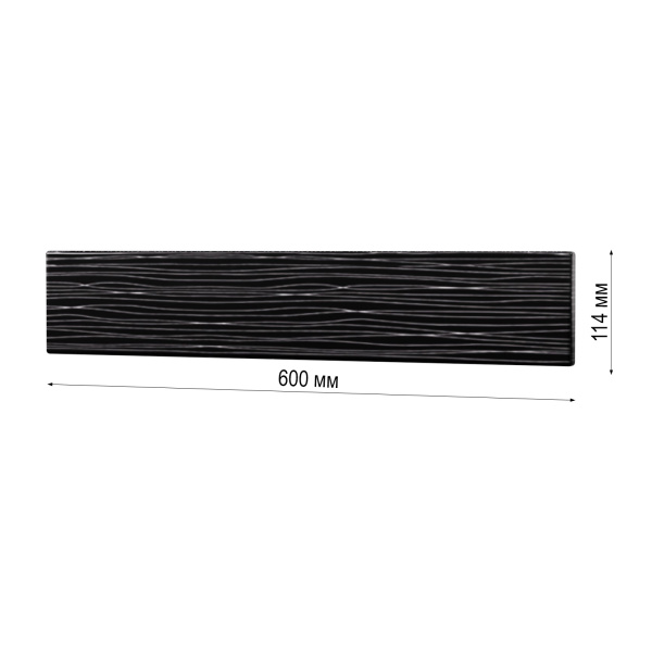 Фасад  ЧЕРНЫЙ СТРАЙП под духовку 114 * 600