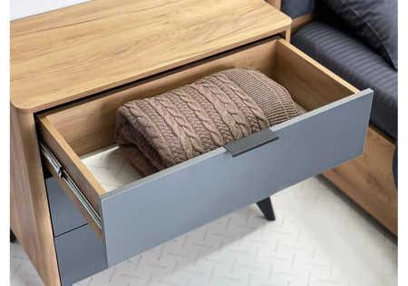 Адам Комод дуб крафт золотой/графит