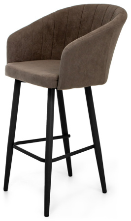 Стул Верона БАРНЫЙ, Т173- капучино+нога барная Bh70см 1R38(черный)