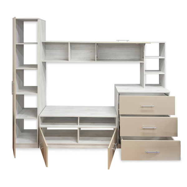 Стенка для гостиной Бенедикт сосна лофт/мдф вижн матовый