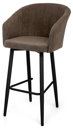 Стул Верона БАРНЫЙ, Т173- капучино+нога барная Bh70см 1R38(черный)