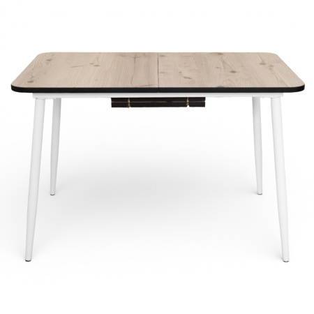 Стол Корсика,1200(+400)*800, бабочка,металл белый, пластик Биск.сосна, B1