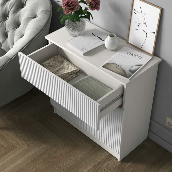 Комод К-54 3 ящ. Моргентау/Белый снег