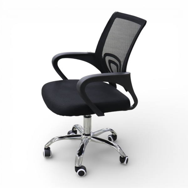 Кресло офис OM6020BIG сетка, черный, хром/55x57x90-100 