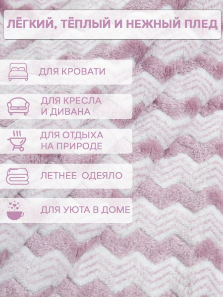 Плед Texrepublic фланель жаккард двухцветный .Евро 2578