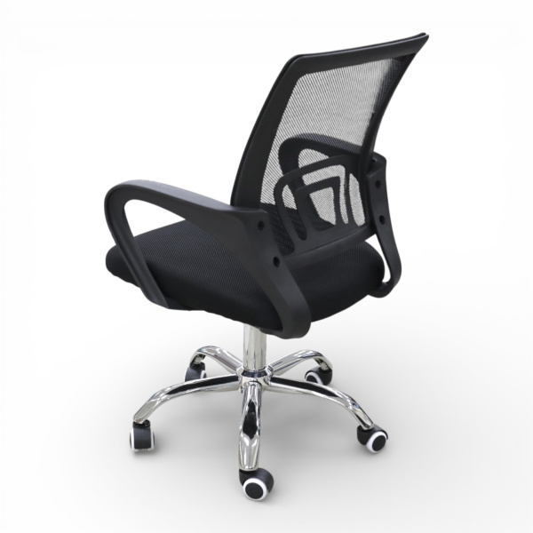 Кресло офис OM6020BIG сетка, черный, хром/55x57x90-100 