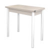 Стол Уют 4 450(+450)*800*750/ ЛДСП Кашемир/Кашемир/опора D50 "труба" белый