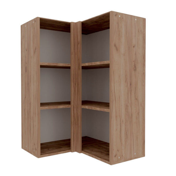 КАТАНИЯ  Шкаф настенный угловой 90град. Дуб крафт табачный/Орех Антик