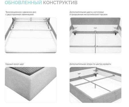 Кровать Ребекка Сканди 1600*2000 с основанием Newtone honey коричневый
