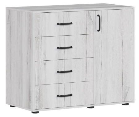 Монреаль Комод 4 ящ 1 дверь Дуб канадский