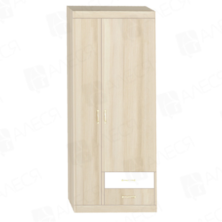 Ника Н10 Шкаф 2 дв для одежды лам.белый/дуб сонома