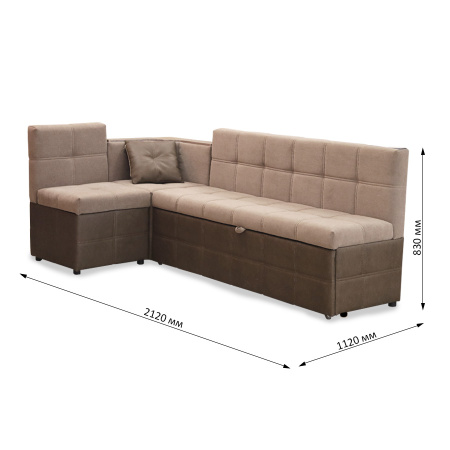 Кухонный уголок "Капучино 3-1" (Правый) (Tesla 05/Nubuk Ground 7) мдф Дуб Шато