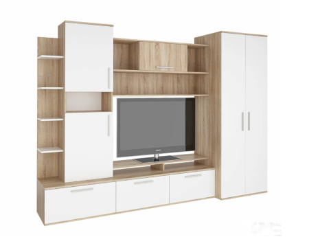 Стенка для гостиной Денвер Дуб сонома/Белый