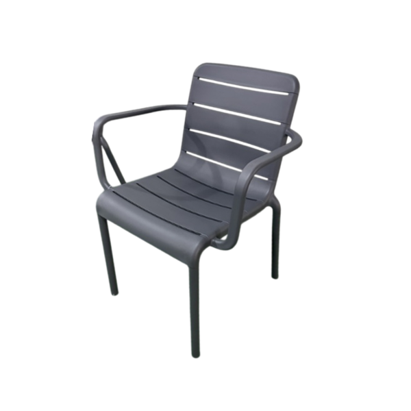 Стул Vohaw 8650Fиз пластика с подлокотниками (Темно-серый каркас)