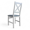 Стул Бриз Р, эмаль белая, ткань Катания 14 (Серо-Голубой)
