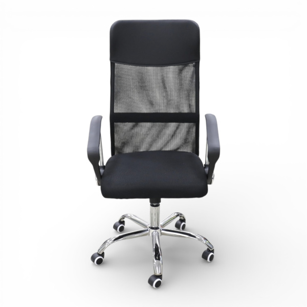 Кресло офисное OM133 сетка, хром, черный/49x62x108*118с