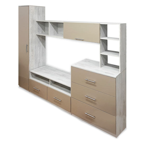 Стенка для гостиной Бенедикт сосна лофт/мдф вижн матовый