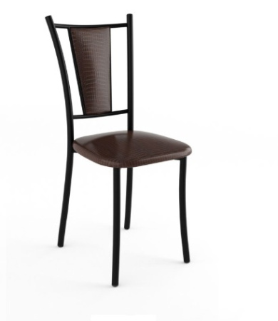 Стул Марсель Стандарт (черный, к/з Кайман коричневый 047)