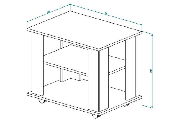 Стол журнальный СЖ-10 Ясень шимо светлый/Ясень шимо темный