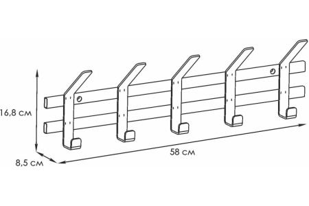 Вешалка Торонто 5 металл Черный*580