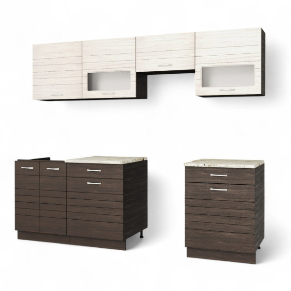 Кухня РУМБА №5/1 венге ЛЕН / ВЕНГЕ +сушка