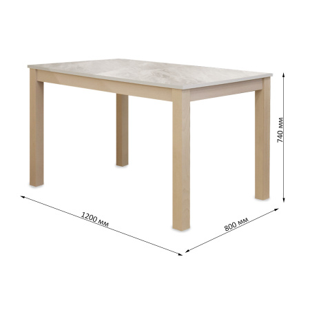 Стол  TME-6931, Меланин, Milky white beech, 1200(+300)*800*740