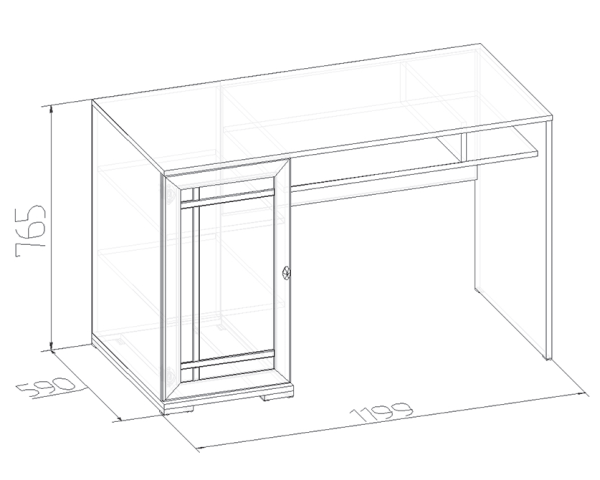 Sherlock 115 (Библиотека) Стол письменный  (орех шоколадный) 