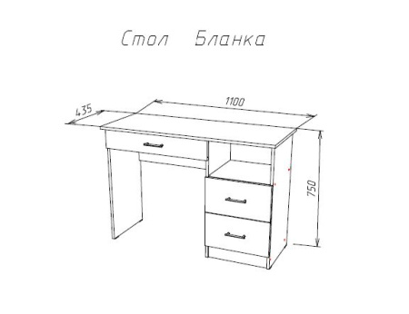 Бланка Стол туалетный дуб сонома/белый глянец