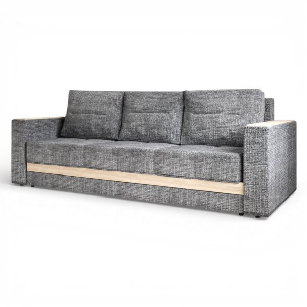 Диван-кровать "Лидер 9" S 2292 - 18 т. серый декор Ясень