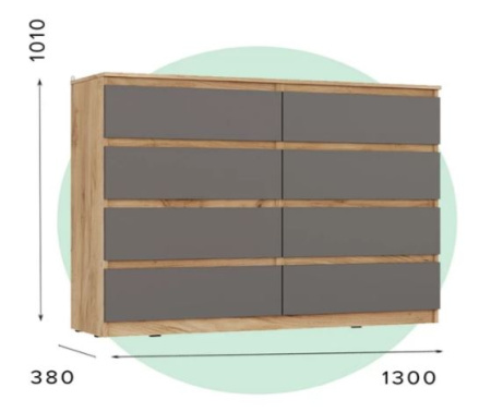 Сити Комод К-16 Серый Графит/Дуб Крафт Золотой /Ваша ме