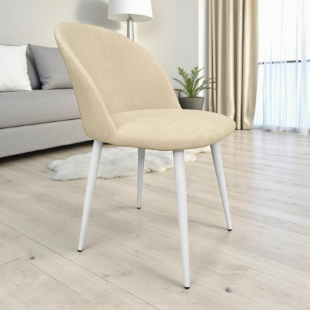 Стул Соло Металл белый, бежевый Ultra Sand