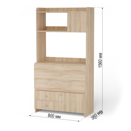 Стол письменный однотумбовый с полкой настольной БН-06/80