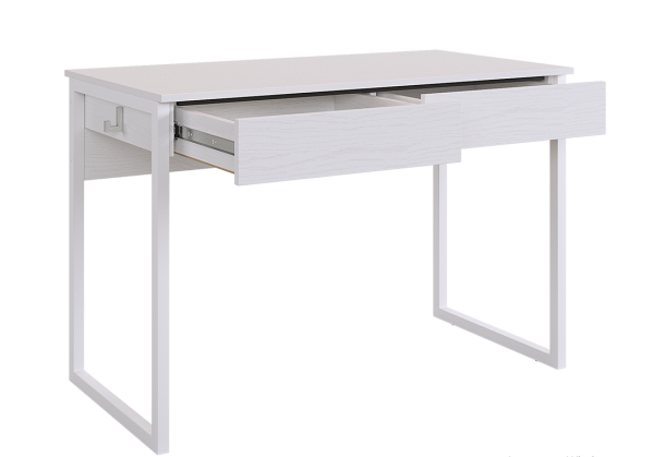 Юниор стол (белое дерево/белый муар)