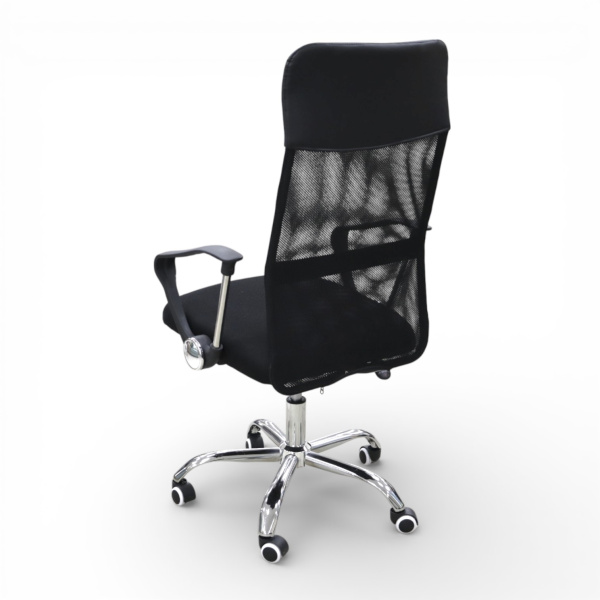 Кресло офисное OM133 сетка, хром, черный/49x62x108*118с