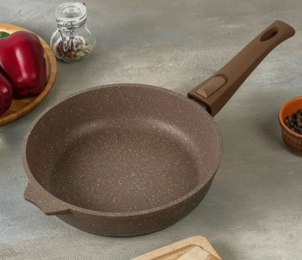Сковорода 24см АП Гранит brown с кр.