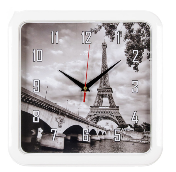 Часы настенные квадрат 29х29см, "Эйфелева башня"7667-69