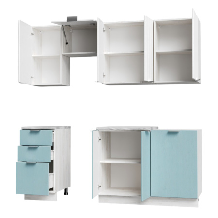 Кухонный гарнитур Самба Сосна Лофт/ Дуб светлый/Дуб бирюза
